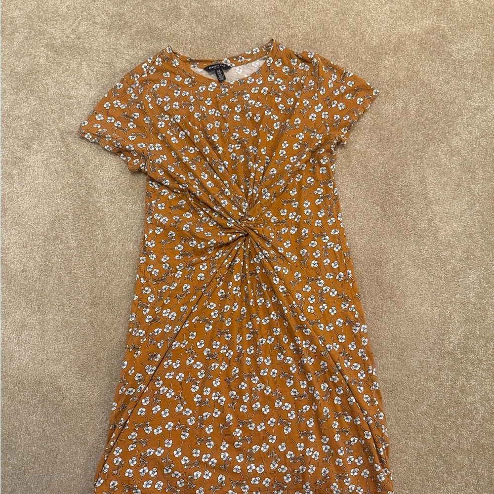 Floral Knot-Front Dress